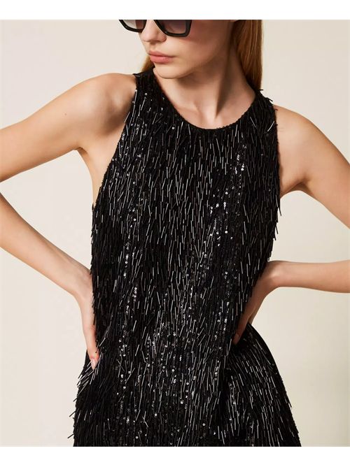 Abito corto con frange di paillettes TWINSET | TP2370/00006